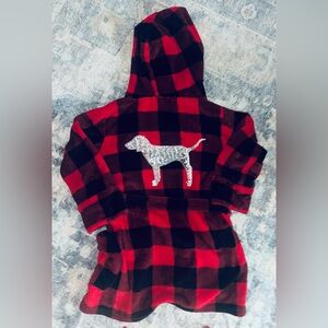 Victoria secret fleece hooded robe size XS